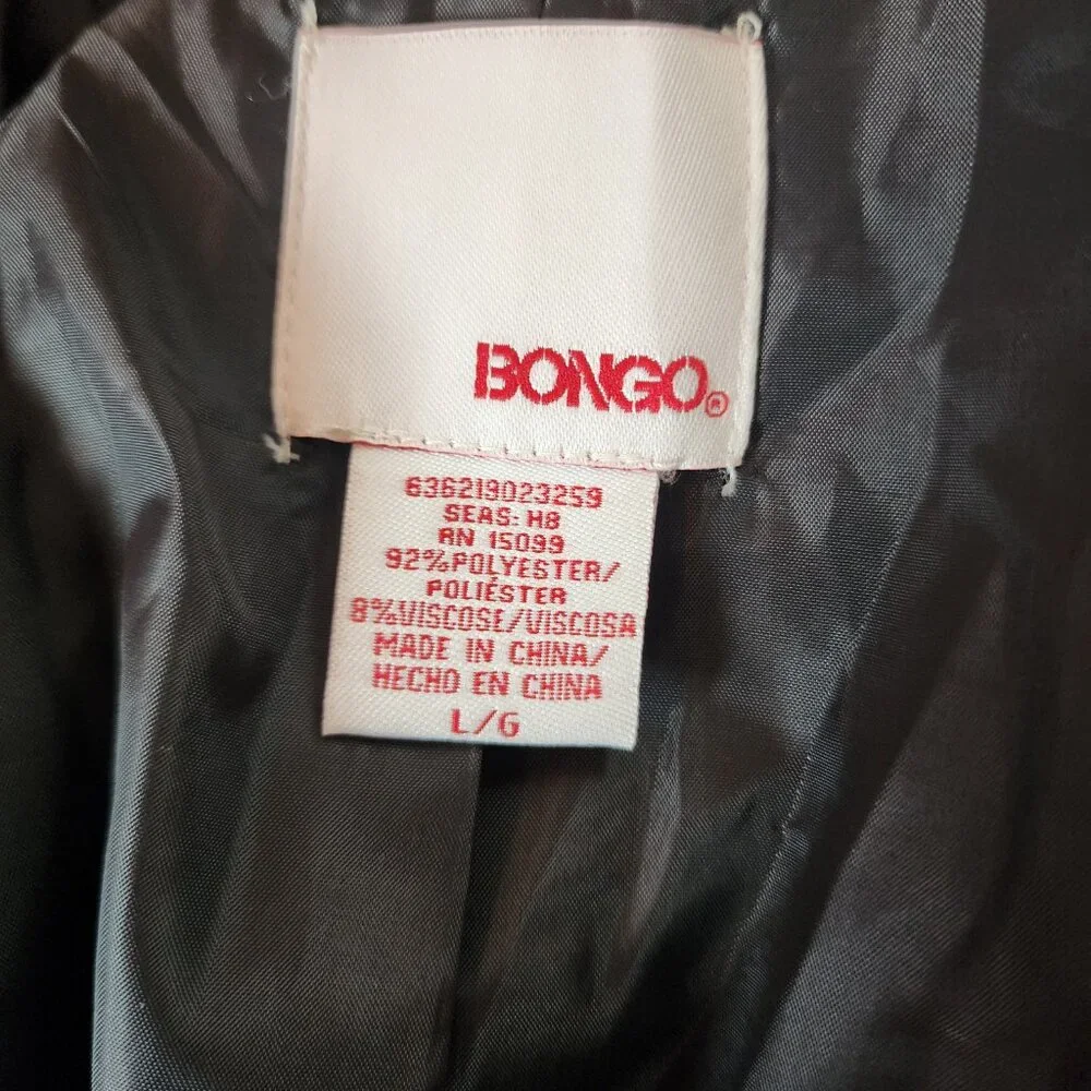 BONGO Brown Women Large Pea Coat Jacket Lined Pockets Y2K 90S Warm